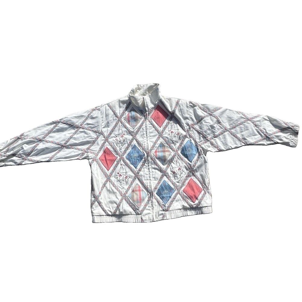 Vintage Koret Women’s Large Patchwork Embroidered Zip Jacket Hong Kong